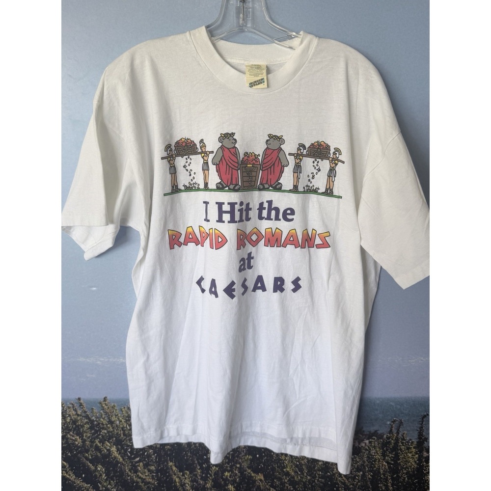 Vintage Screen Stars Caesars Las Vegas Slot Shirt Single Stitch White XL 90s